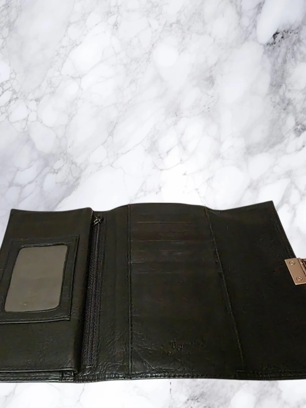 Vintage Tignanello Black Leather Wallet Snap Flap Soft Glove Leather Large Long